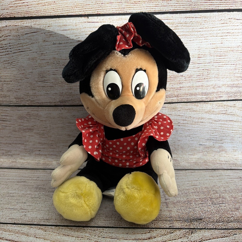 Used Vintage Minnie Mouse 17" Plush Doll Stuffed Toy Disney Parks World